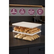 Selka Home 2 Adet 4 Lt. Nora Organizer Buzdolabı Buzluk Düzenleyici Saklama Kabı