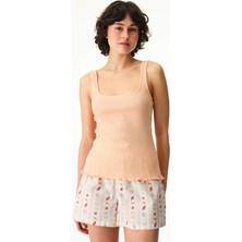 Penti Somon Morning Time Yiyecek Desenli Şort Pijama Takımı