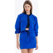 ZERO ZERO THREE NINE Slim Fit Beli Lastikli Basic Kadın Mini Etek