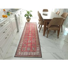 Pera Halı Geleneksel Kilim Desenli Kırmızı ve Bej Etnik Halı - 14921OU