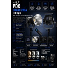 Pdx Cobac 200A LED Işık | 200W | Bi-Color Profesyonel Stüdyo Işığı