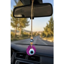 Nazar Boncuğu Dikiz Aynası Süsü Pembe Renkli 4 cm Duvar Süsü El Yapımı Cam Kapı Süsü