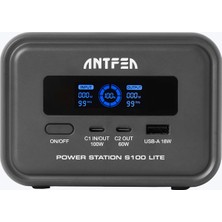 Antfea S100 Lite Taşınabilir Güç Sistemi 99W Güneş Paneli Uyumlu