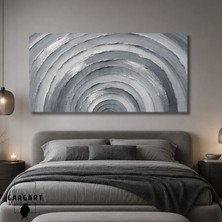 Gaagart Panoramik Kanvas Tablo Dijital Baskı Gri Kremrengifırça Darbeleri