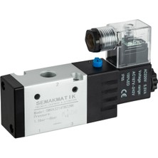 SEMAKMATİK Pnömatik 3/2-1/4" Tek Bobin Solenoid Valf(N.K)