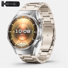 Sneezy Huawei Watch Gt6 Pro 46MM Ile Uyumlu Katlanır Klipsli Paslanmaz Çelik Saat Kordonu