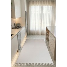 Tch Home Living Serein Krem Yumuşacık Peluş Halı 16 mm – Saçaklı, Kaymaz Tabanlı, Makinede Yıkanabilir, Leke Tutmaz, Antibakteriyel, 04321