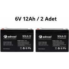 Solinved 6V 12AH Kuru Tip Akü (2 Adet)