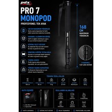 Pdx Pro 7 Monopod | 168 cm | Profesyonel Tek Ayak