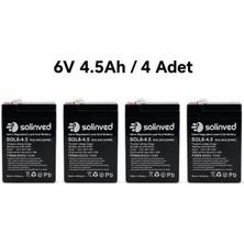 Solinved 6V 4.5AH Kuru Tip Akü (4 Adet)