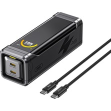Aohi The Black Warrior 10.000 Mah 65W Pd3.0 Powerbank, Akıllı Dijital Göstergeli Taşınabilir Hızlı Şarj Cihazı, Siyah