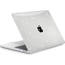 Techmaster Macbook Air M2 M3 M4 M5 13.6 A3113 A3240 A2681 ile Uyumlu Parlak Simli Şeffaf Kılıf Kapak Koruma