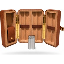 Cohiba Deri Puro 6'lı Taşıma Çantası Çakmak+ Kesme Seti Ebat: 8,5X16X20CCM,AÇIK HALI:32CM