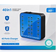 UltraTekno WLX-880A 40 Port 400W Akıllı Şarj Istasyonu 20 USB + 20 Type-C Pd Hızlı Şarj Cihazı
