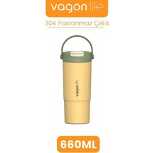 Vagonlife Isı Yalıtımlı Sarı Termos 660 ML