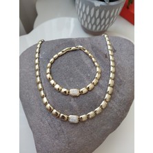 Lavante Butik Xuping Zirkontaşlı Küp Detaylı Kolye Bileklik Set