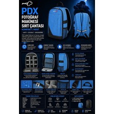 Pdx Fotoğraf Makinesi Sırt Çantası | Kompakt | Mavi