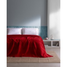 Madame Coco Mathilda King Size %100 Pamuk Karde Düz Pike Takımı - Kırmızı