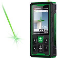 Sndway SW-80GQ Yeşil Lazerli 80 Metre Kameralı Lazermetre | Şarjlı ve IP68 Korumalı