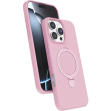 Asnazz Newface Apple iPhone 16 Pro Regal Magsafe Standlı Kapak - Açık Pembe