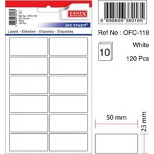 Tanex OFC-118 ( 50 mm * 23 mm ) Beyaz Ofis Etiketi