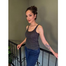 Ali Butik Gri Simli Fitilli Atlet