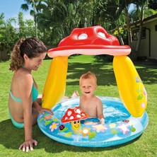Mubx Mantar Gölgelikli Şişme Bebek Havuzu 102X89 cm Uv Korumalı Çocuk Oyun Havuzu