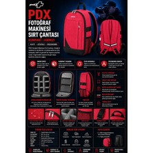 Pdx Fotoğraf Makinesi Sırt Çantası | Kompakt | Kırmızı