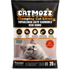 Catmozz 20 Lt Aktif Karbonlu Ince Taneli Topaklaşan Bentonit Kedi Kumu