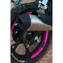 Banxtre Rks Srk 125R Için Pembe Renk Rr Yazılı Çeyrek Jant Şeridi Sticker Seti (8 Parça)