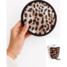 Modex Leopar Desen Katlanabilir Çantalı Yuvarlak Yelpaze 21*21 cm Şık Tasarım ile Pratik Kullanım