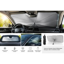 Yepyenitrend Toyota Proace Uyumlu Araç Içi Katlanabilir Cam Güneşliği - Titanyum Gümüş Kaplamalı Şemsiye Güneşlik