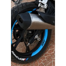 Banxtre Rks Srk 125R Için Açık Mavi Renk Rr Yazılı Çeyrek Jant Şeridi Sticker Seti (8 Parça)
