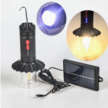 Gaman Solar Şarjlı Kamp Feneri Güçlü Işıklı 10W -Asılabilir 3 Farklı Mod Ayarı  (Günışığı+Beyaz)
