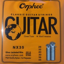 Orphee NX35 Klasik Gitar Teli Hard Tension Kaliteli Nylon Malzeme Çin Menşeli