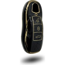 SARIALARM Premium Porsche Cayenne Panamera Macan Smart Nano Anahtar Kılıfı Siyah