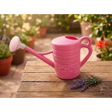 Ta-Fu Global 1 Lt Pembe Çiçek Desenli Başlıklı Bahçe Sulama Kabı