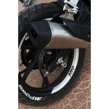 Banxtre Rks Srk 125R Için Beyaz Renk Rr Yazılı Çeyrek Jant Şeridi Sticker Seti (8 Parça)