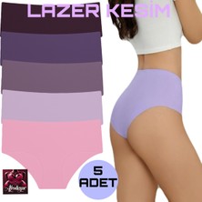 Afrodizyac AfroDizance 5'li Yüksek Bel Lazer Kesim Dikişsiz Hayalet Külot Extra Esnek ve Yumuşak Polyester/Likra