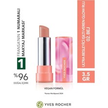 Yves Rocher Ultra Besleyici Işıltılı Ruj Nemlendirici Glow Bitiş Vegan 3,5 G 02 Bej