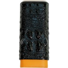 Cohiba Sarı Siyah Desenli Deri Puro Kılıfı