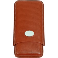 Cohiba Koyu Kahverengi Üçlü Deri Puro Kılıfı