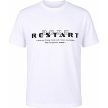 Trender Restart Baskı Süpreme Beyaz Erkek T-Shirt 226-05