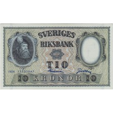 Banknoting Isveç 10 Kron 1956 Çil.