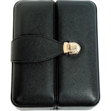 Cohiba Dahili Çakmak Siyah Deri Puro Taşıma Çantası & Seyahat Humidoru