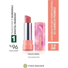 Yves Rocher Işıltılı Glow Bitişli Ultra Besleyici Nemlendirici Vegan Ruj 3,5 gr 03 Kamelya Pembesi