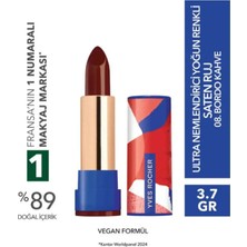 Yves Rocher Yoğun Renkli Saten Bitişli Çubuk Ruj Ultra Nemlendirici Kamelya Yağlı 3.7 G 08. Bordo Kahve