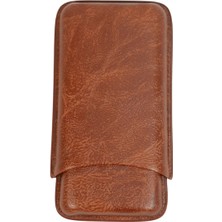 Cohiba Kahverengi Üçlü Deri Puro Kılıfı