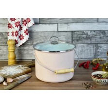 Nishev.com Evini Sev Italyan Emaye Yoğurt Tenceresi Emaye Bakraç 20CM 5,25 Lt Pembe