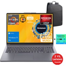 Lenovo Ideapad Slim 3 Amd Ryzen 7 7735HS 40GB 512GB SSD 15.3" Windows 11 Pro Taşınabilir Bilgisayar 83K70098TR - Lenovo Sırt Çanta / 1 Yıl Kaspersky Yazılım Koruma Wz6